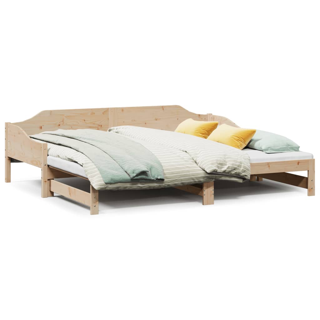 daybed med udtræk 90x200 cm massivt fyrretræ