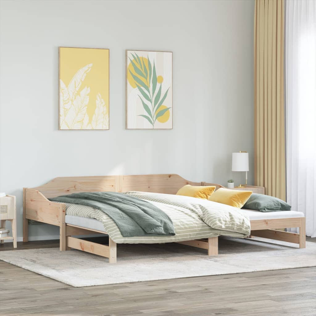 daybed med udtræk 90x200 cm massivt fyrretræ