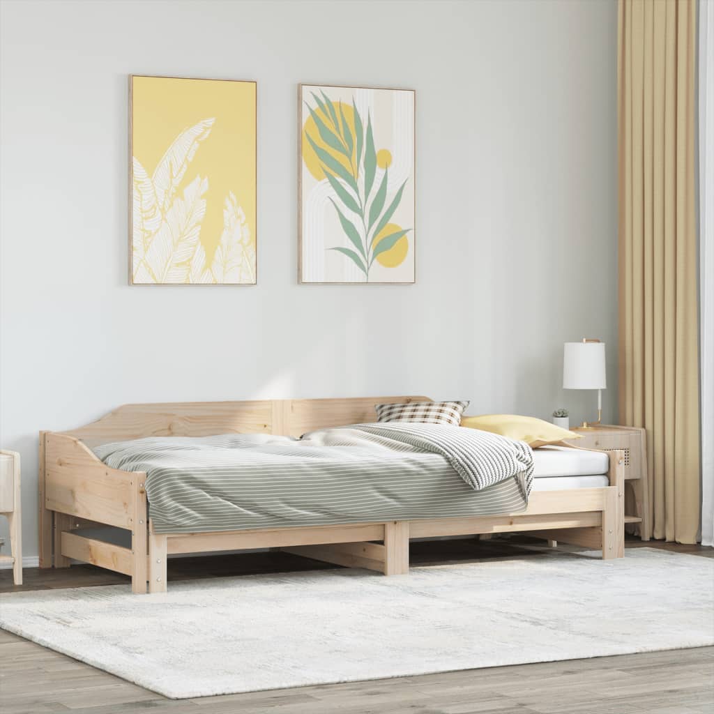 daybed med udtræk 90x200 cm massivt fyrretræ