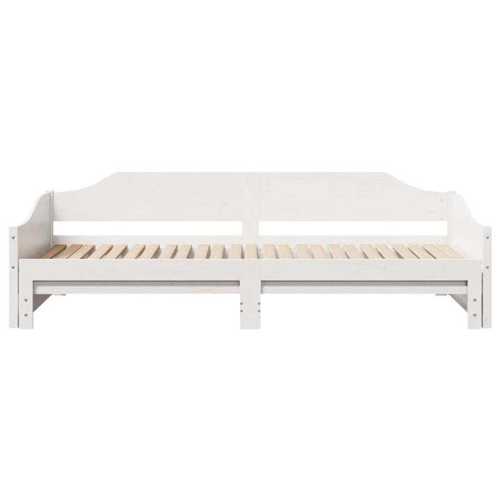 daybed med udtræk 90x200 cm massivt fyrretræ hvid