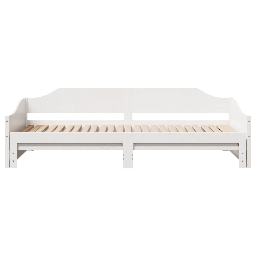 daybed med udtræk 90x190 cm massivt fyrretræ hvid