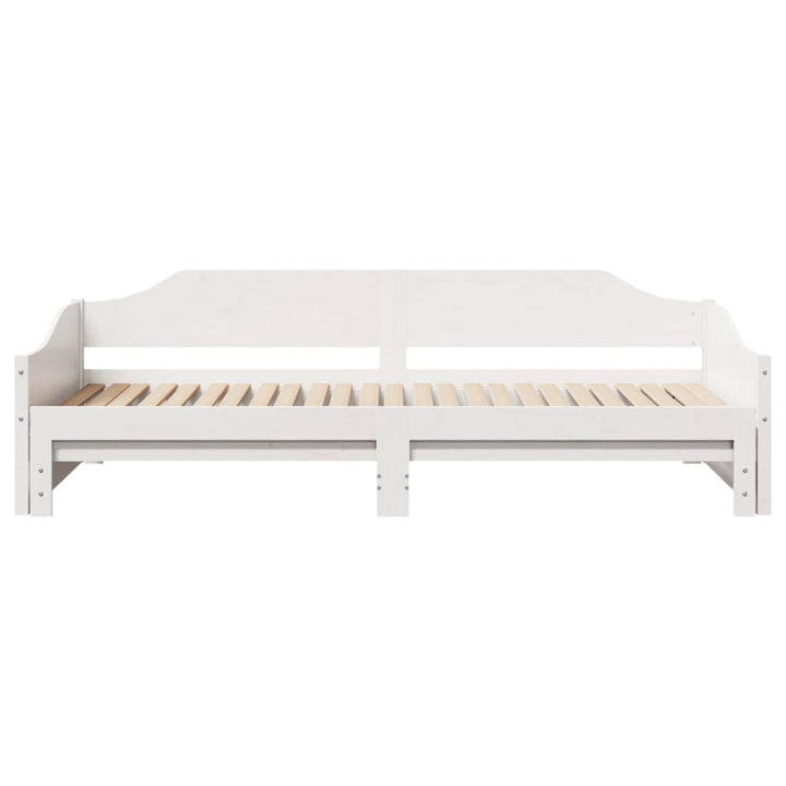 daybed med udtræk 90x190 cm massivt fyrretræ hvid