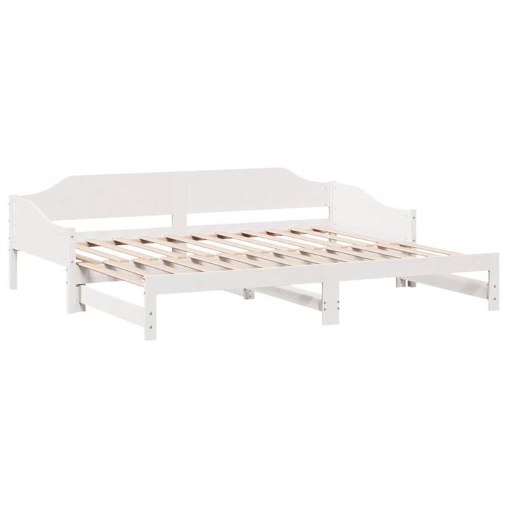 daybed med udtræk 90x190 cm massivt fyrretræ hvid
