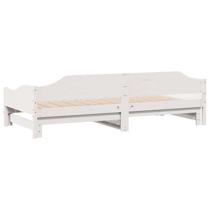 daybed med udtræk 90x190 cm massivt fyrretræ hvid
