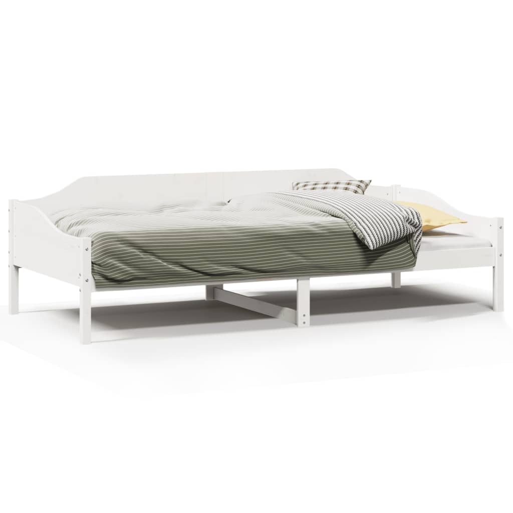 sengeramme uden madras 90x190 cm massivt fyrretræ hvid