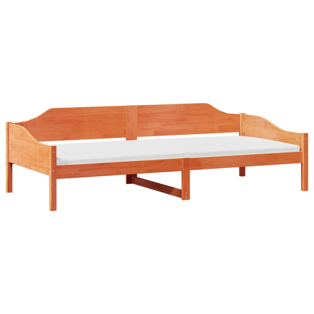 sengeramme uden madras 90x190 cm massivt fyrretræ gyldenbrun