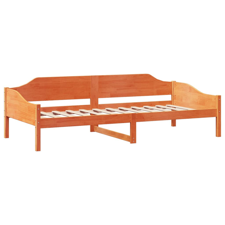 sengeramme uden madras 90x190 cm massivt fyrretræ gyldenbrun