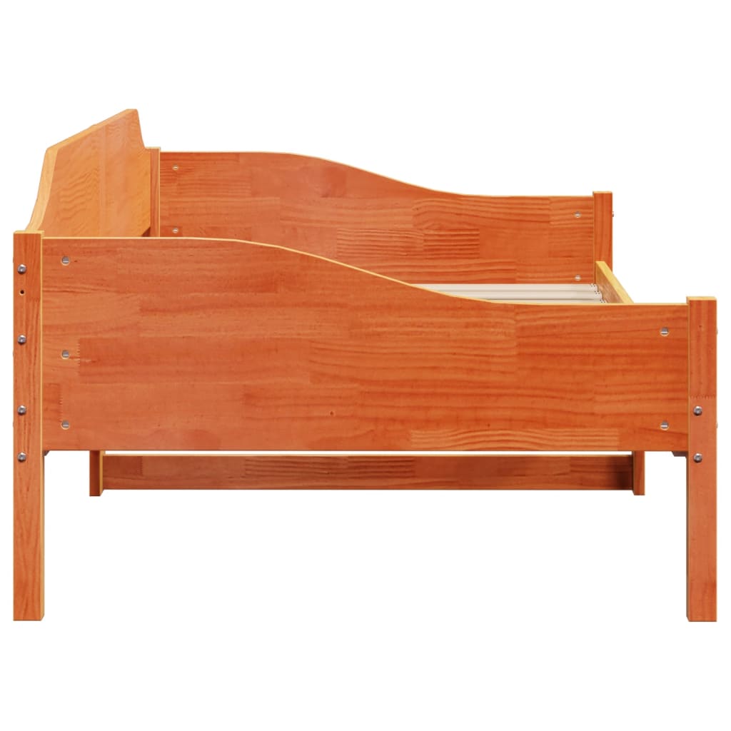 sengeramme uden madras 90x190 cm massivt fyrretræ gyldenbrun
