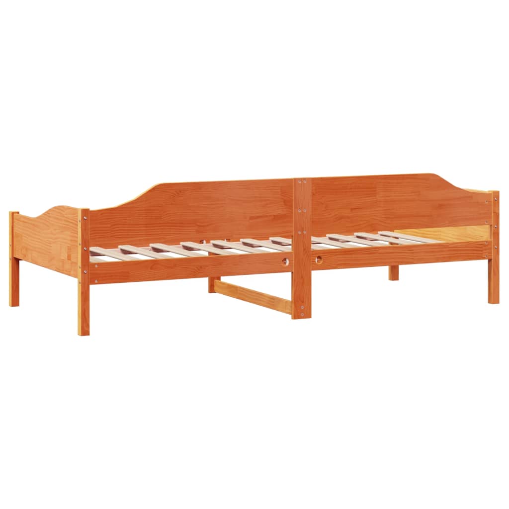 sengeramme uden madras 90x190 cm massivt fyrretræ gyldenbrun