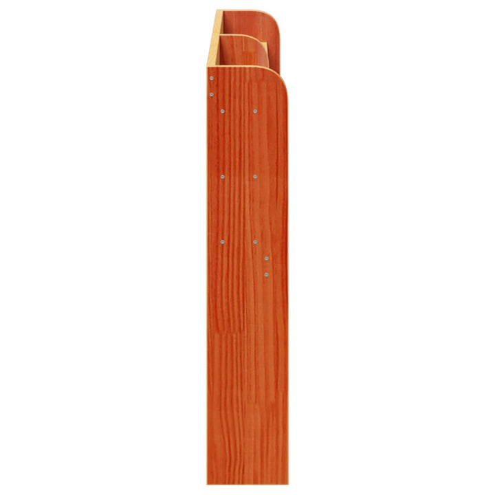 sengegavl med hylder 135 cm massivt fyrretræ gyldenbrun