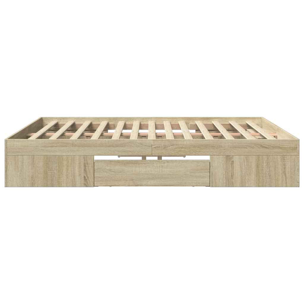 sengeramme uden madras 200x200 cm konstrueret træ sonoma-eg