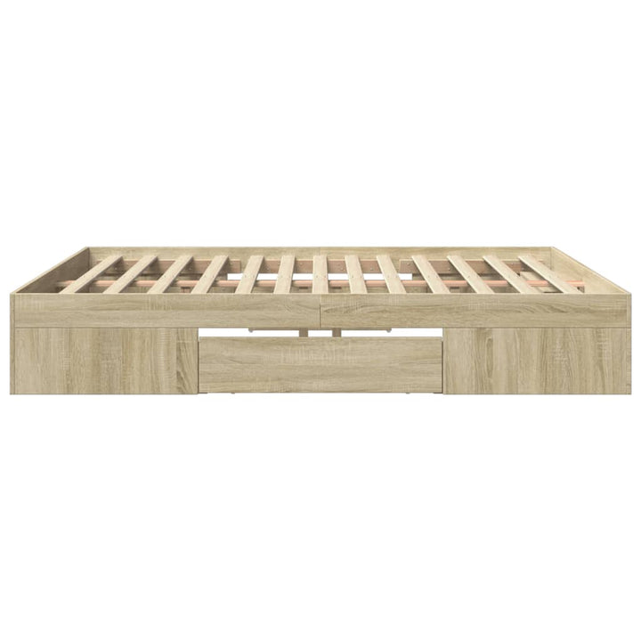 sengeramme uden madras 200x200 cm konstrueret træ sonoma-eg