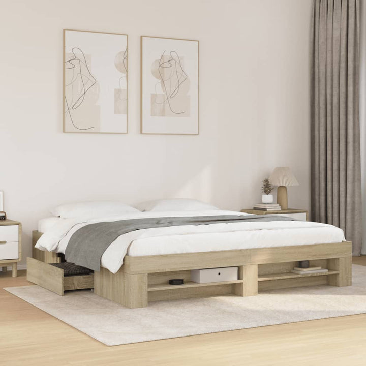 sengestel uden madras 180x200 cm konstrueret træ sonoma-eg