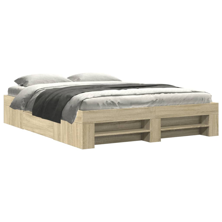 sengeramme 160x200 cm uden madras konstrueret træ sonoma-eg