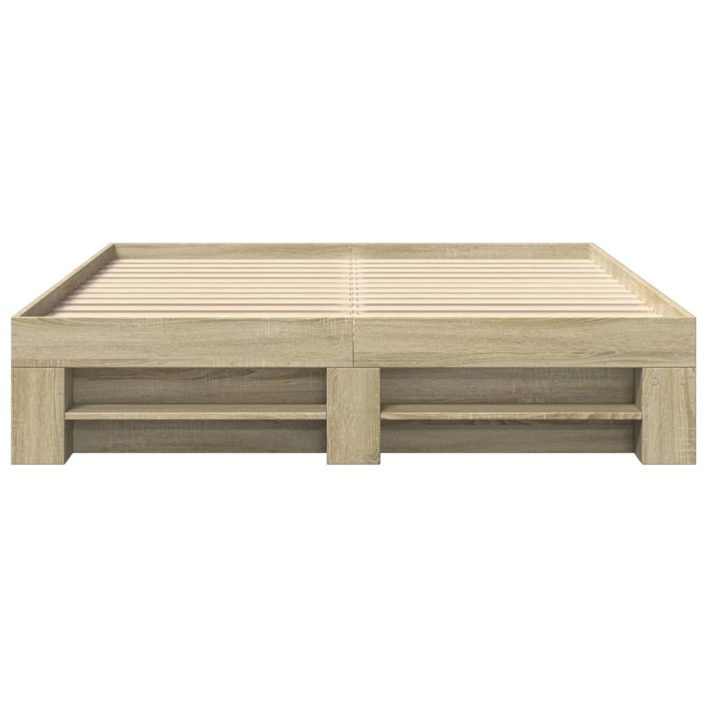 sengeramme 150x200 cm uden madras konstrueret træ sonoma-eg