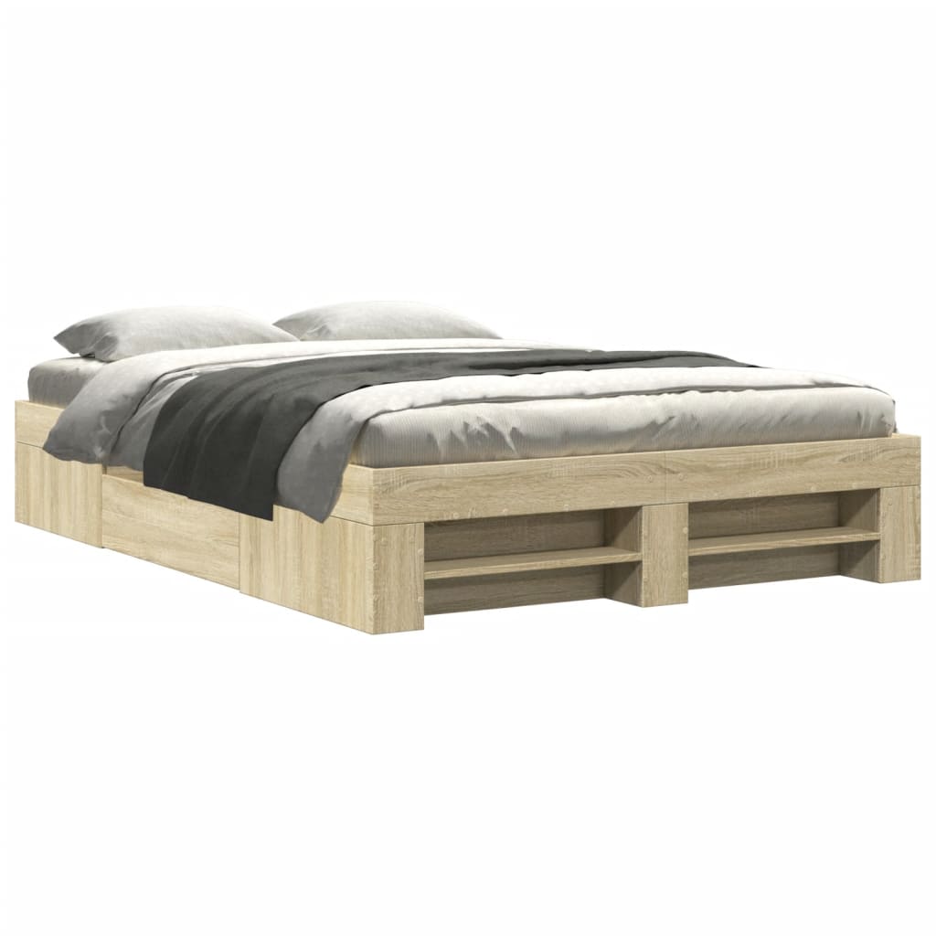 sengeramme 140x200 cm uden madras konstrueret træ sonoma-eg