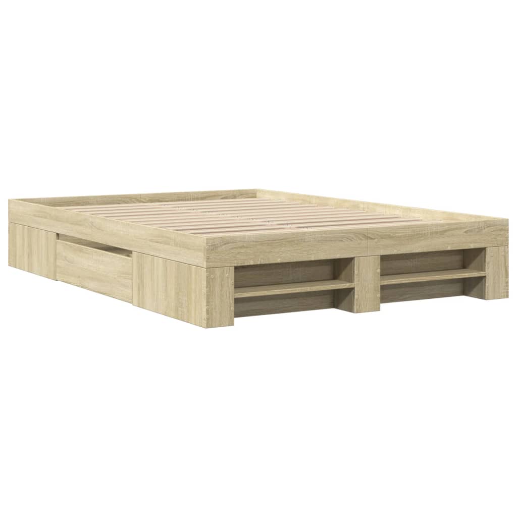 sengeramme 140x200 cm uden madras konstrueret træ sonoma-eg