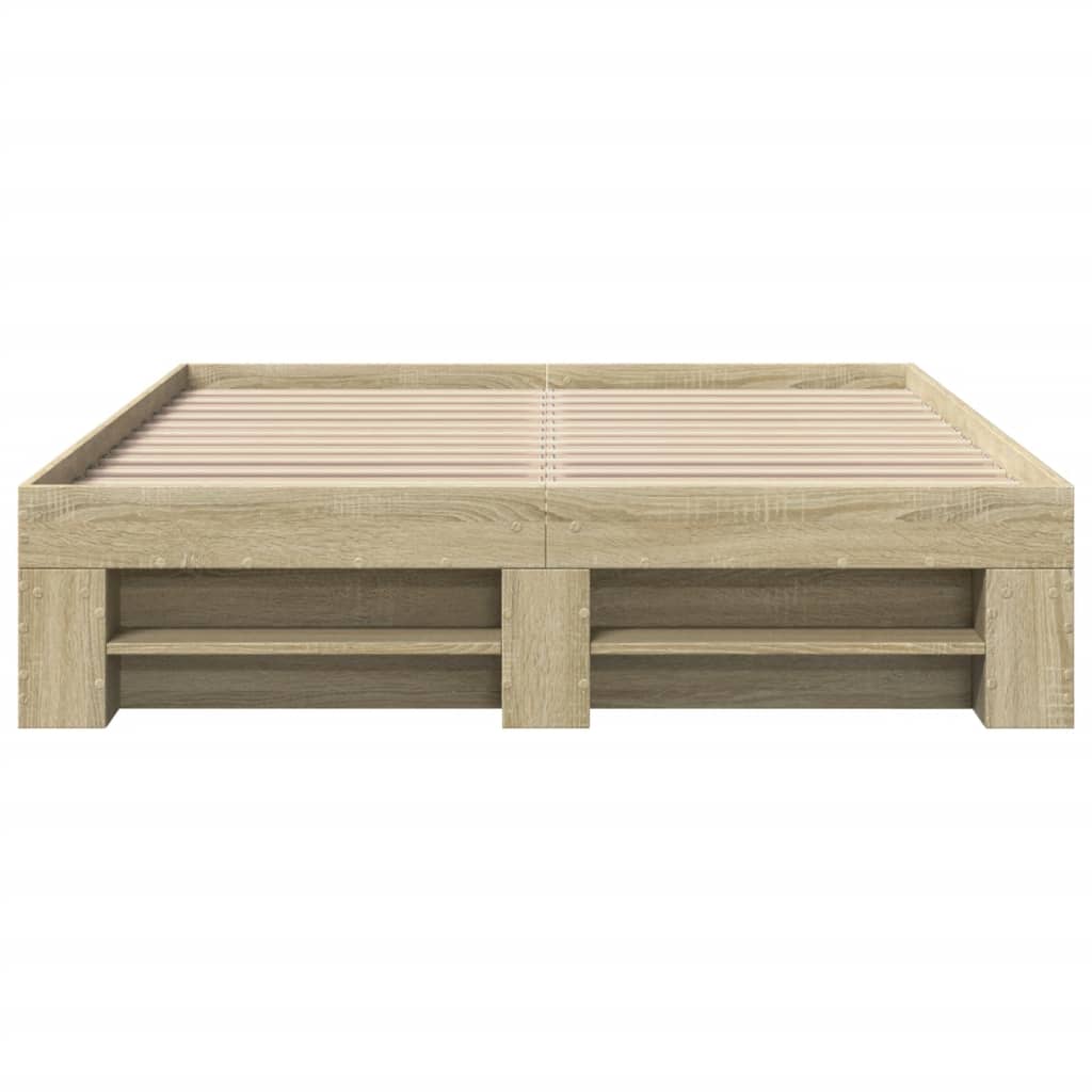sengeramme 140x200 cm uden madras konstrueret træ sonoma-eg