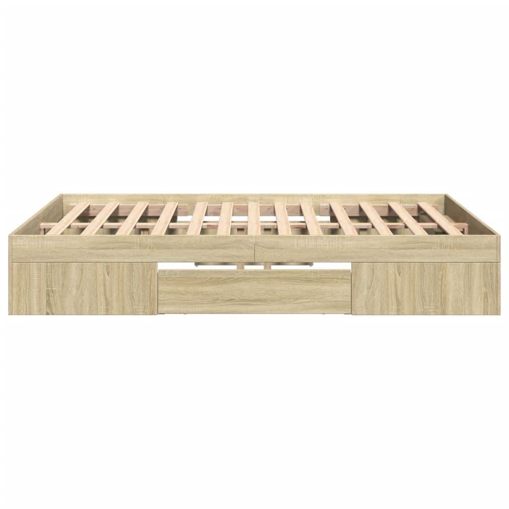 sengeramme 140x200 cm uden madras konstrueret træ sonoma-eg