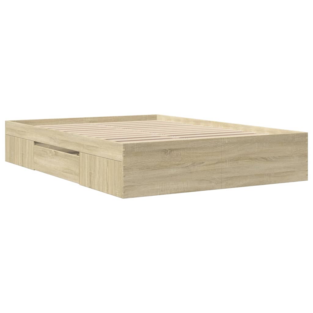 sengeramme 140x200 cm uden madras konstrueret træ sonoma-eg