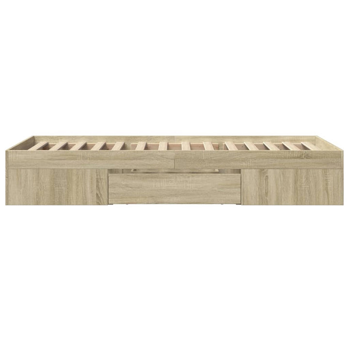 sengeramme 100x200 cm uden madras konstrueret træ sonoma-eg