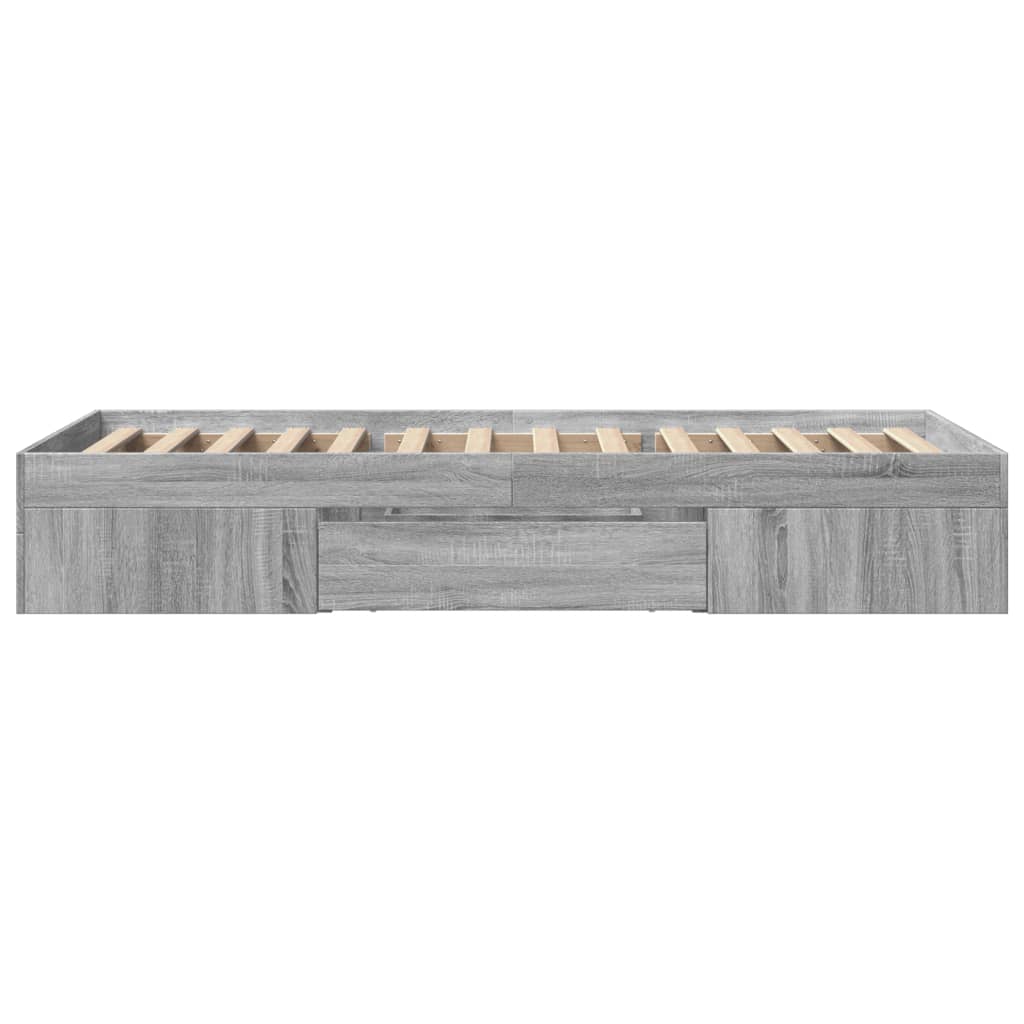 sengeramme 100x200 cm konstrueret træ grå sonoma-eg