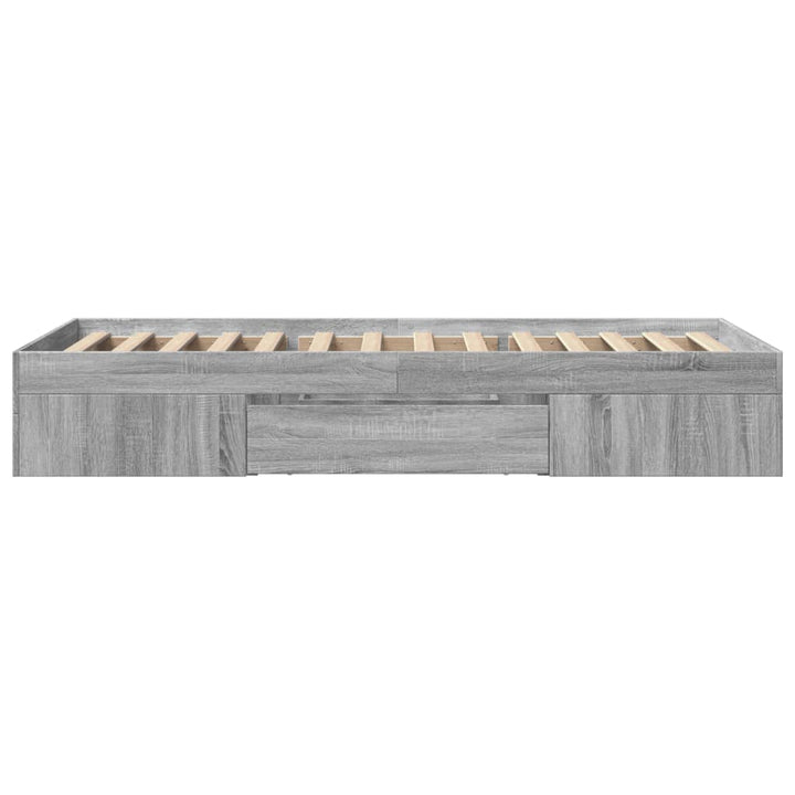 sengeramme 100x200 cm konstrueret træ grå sonoma-eg