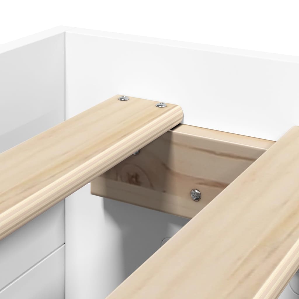 sengeramme 90x200 cm konstrueret træ hvid