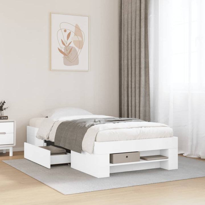 sengeramme 90x200 cm konstrueret træ hvid
