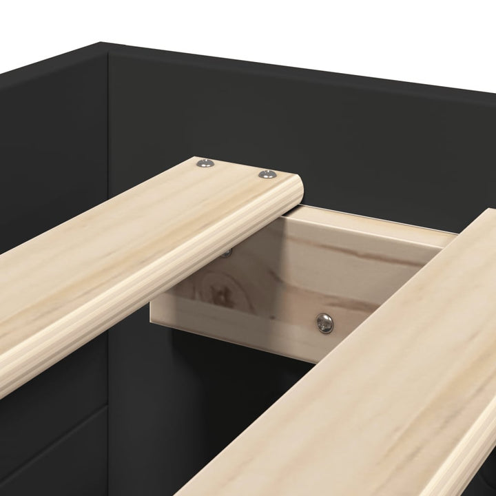 sengeramme 90x200 cm konstrueret træ sort
