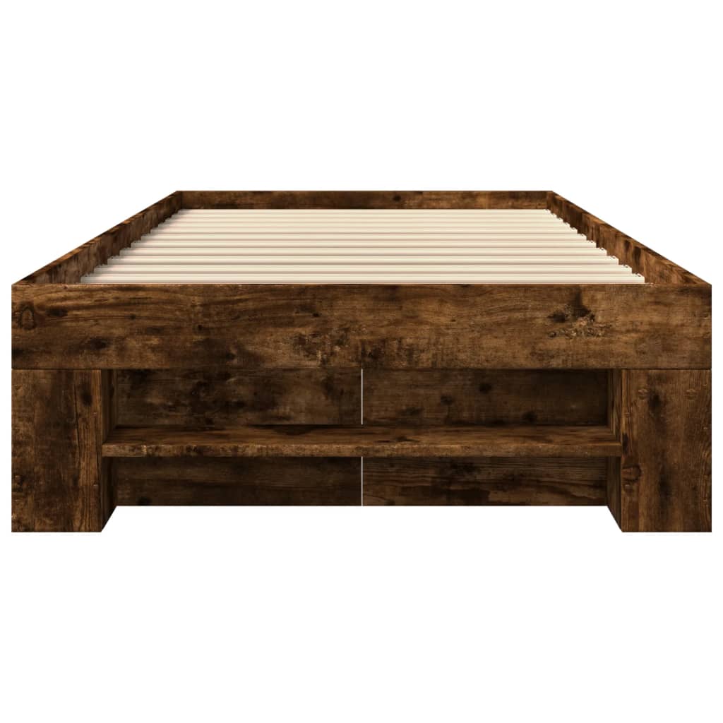 sengeramme 90x200 cm uden madras konstrueret træ røget eg