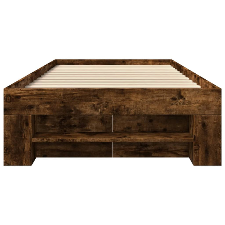 sengeramme 90x200 cm uden madras konstrueret træ røget eg