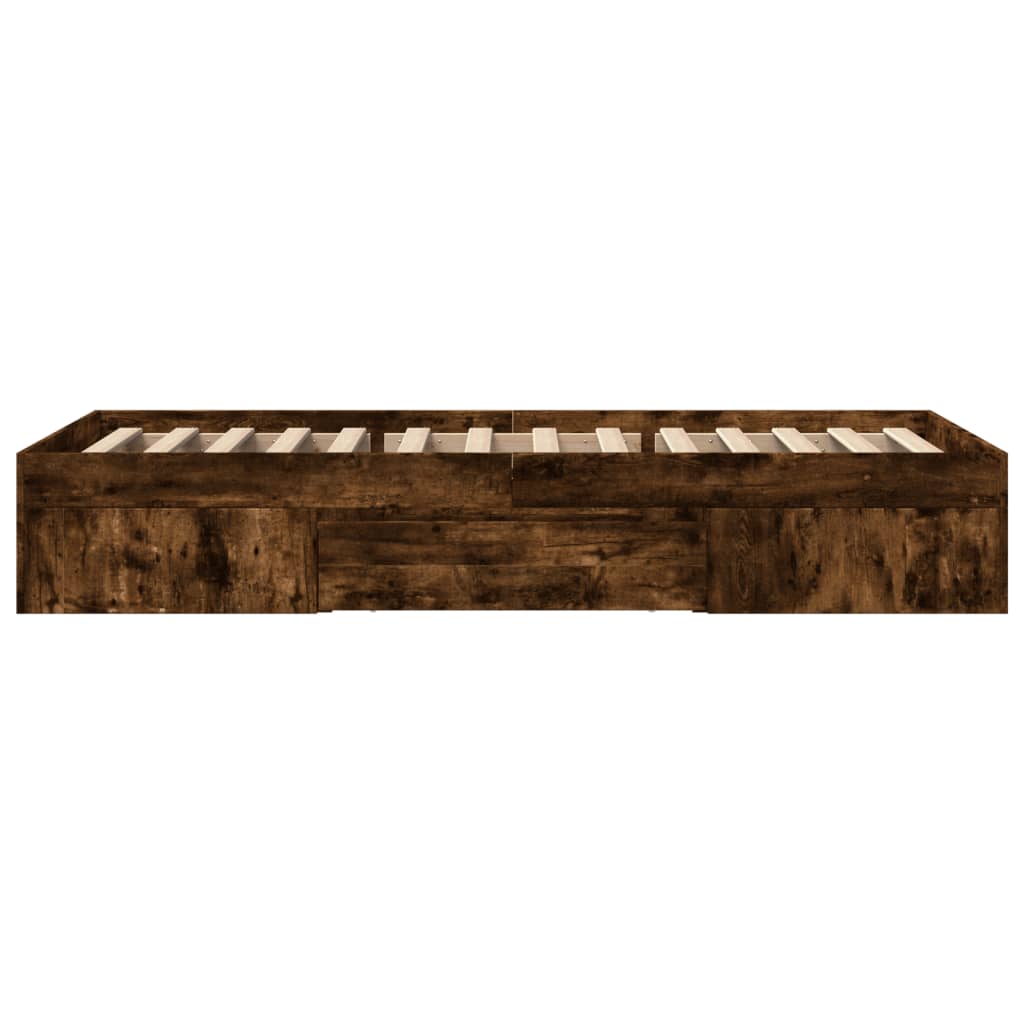 sengeramme 90x200 cm uden madras konstrueret træ røget eg