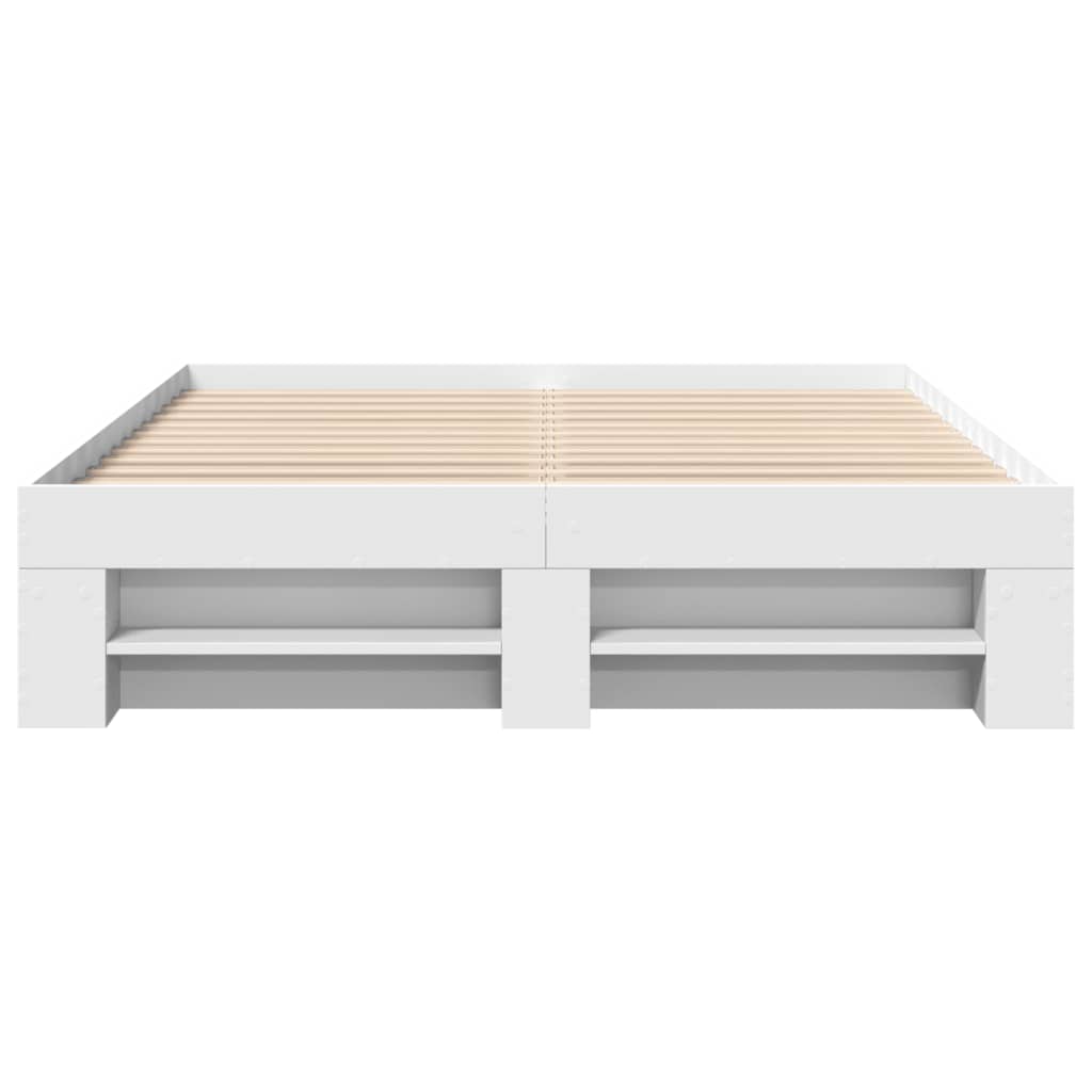 sengestel 140x190 cm konstrueret træ hvid