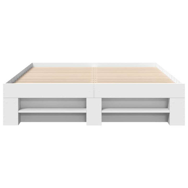 sengestel 140x190 cm konstrueret træ hvid