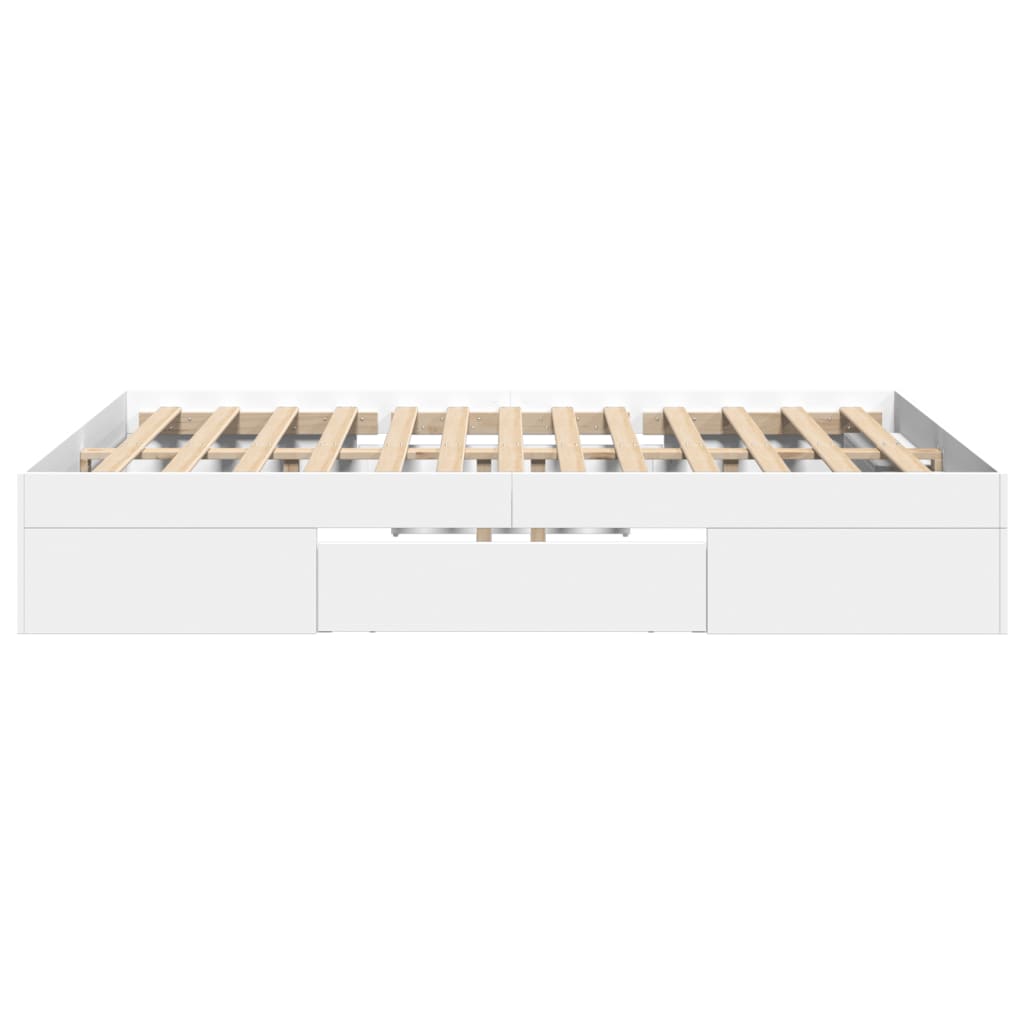 sengestel 140x190 cm konstrueret træ hvid