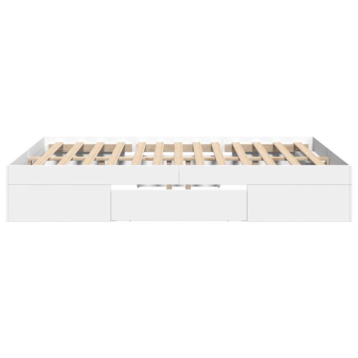 sengestel 140x190 cm konstrueret træ hvid