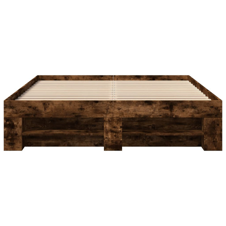 sengeramme 140x190 cm uden madras konstrueret træ røget eg