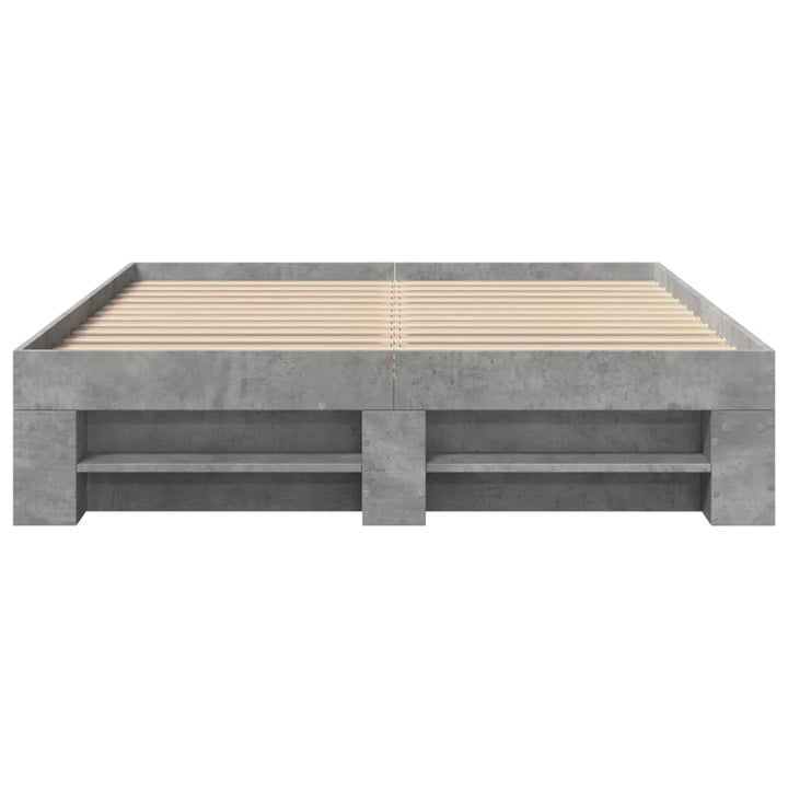 sengestel 135x190 cm konstrueret træ betongrå