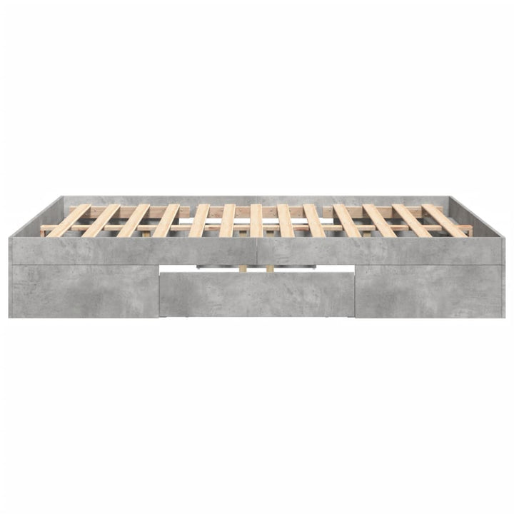 sengestel 135x190 cm konstrueret træ betongrå