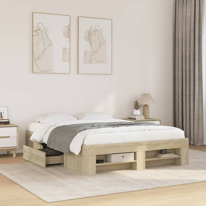 sengeramme 120x190 cm uden madras konstrueret træ sonoma-eg