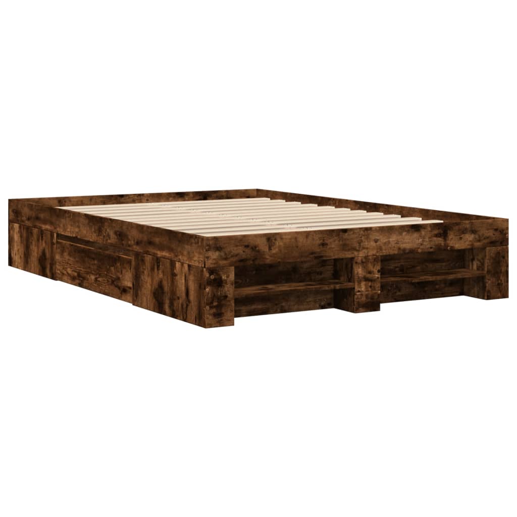 sengeramme 120x190 cm uden madras konstrueret træ røget eg