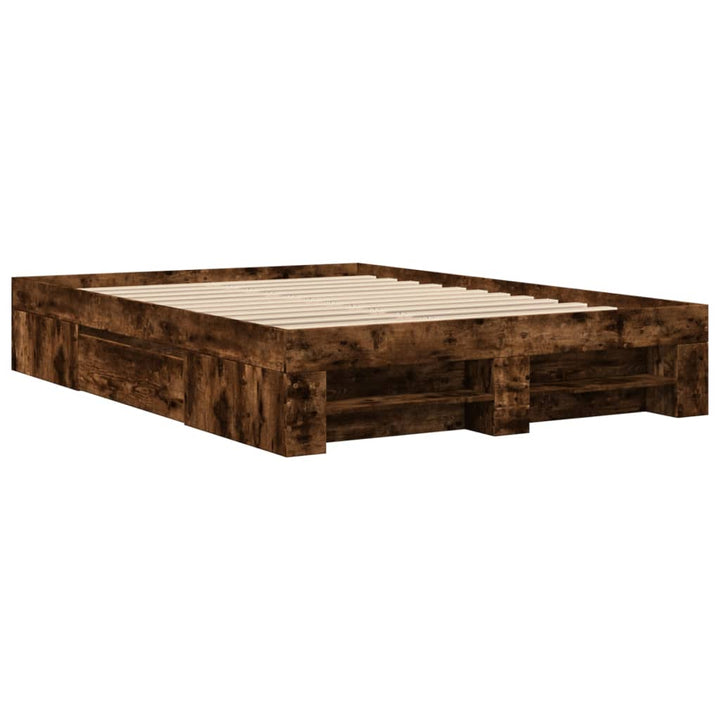 sengeramme 120x190 cm uden madras konstrueret træ røget eg