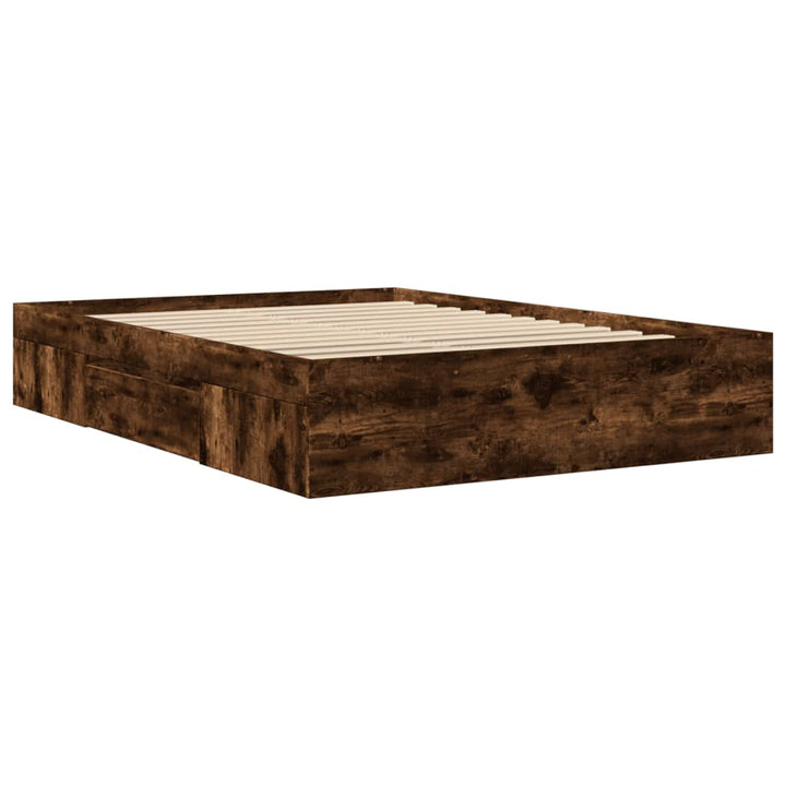 sengeramme 120x190 cm uden madras konstrueret træ røget eg