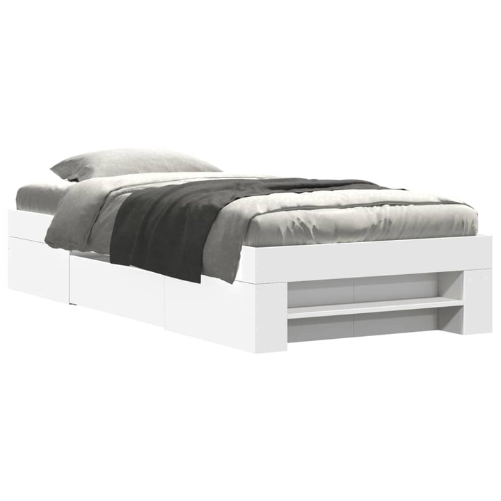 sengeramme 90x190 cm konstrueret træ hvid