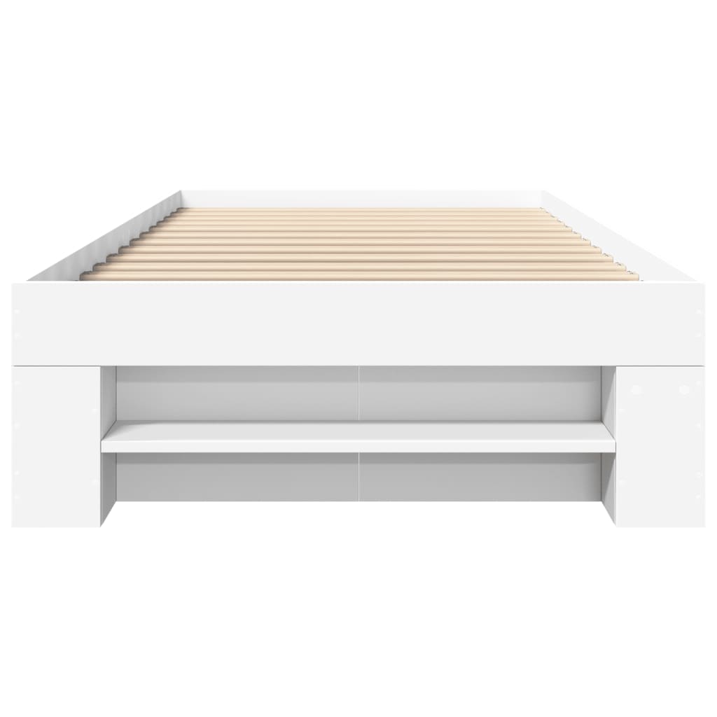 sengeramme 90x190 cm konstrueret træ hvid