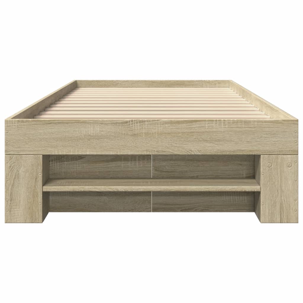 sengeramme 90x190 cm uden madras konstrueret træ sonoma-eg