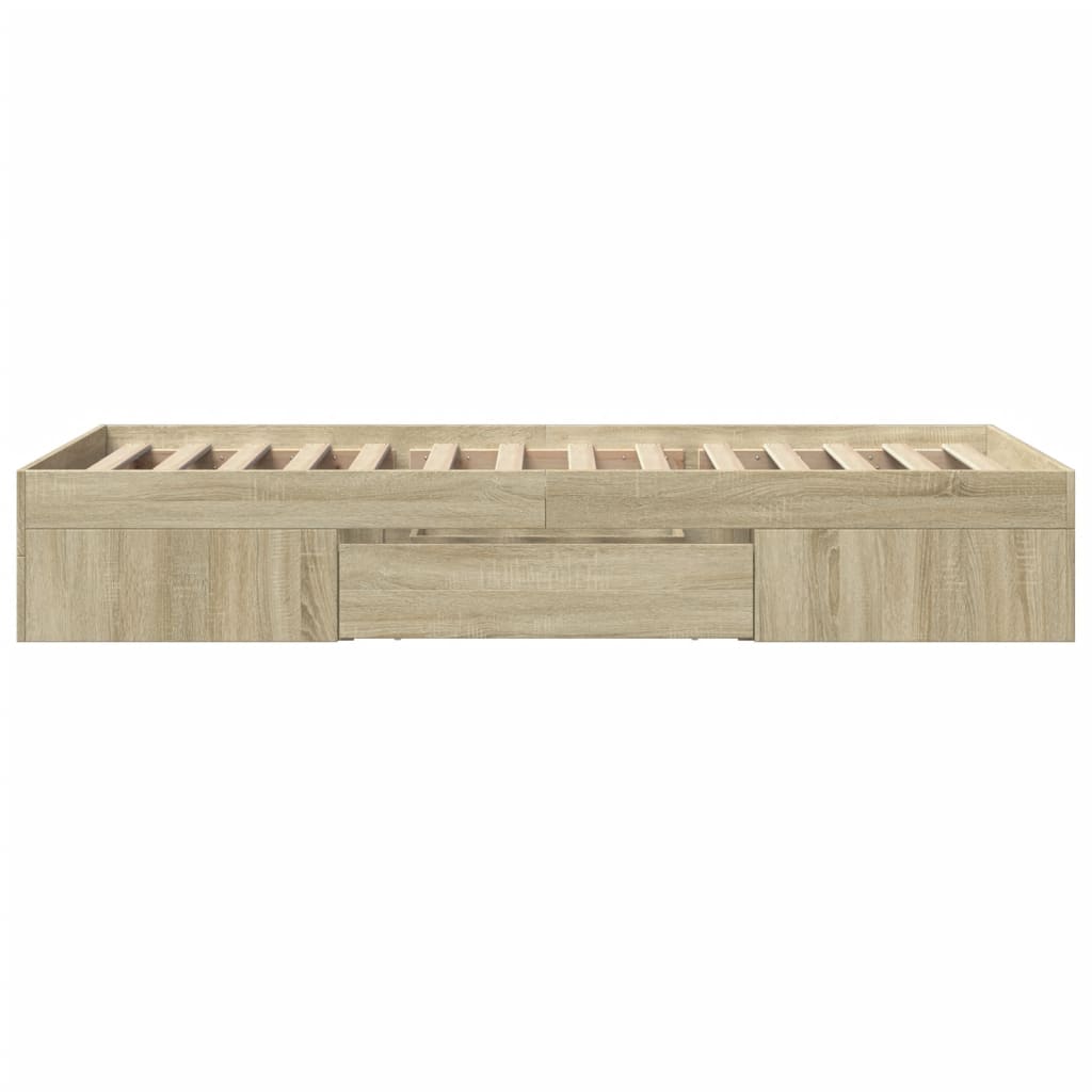 sengeramme 90x190 cm uden madras konstrueret træ sonoma-eg
