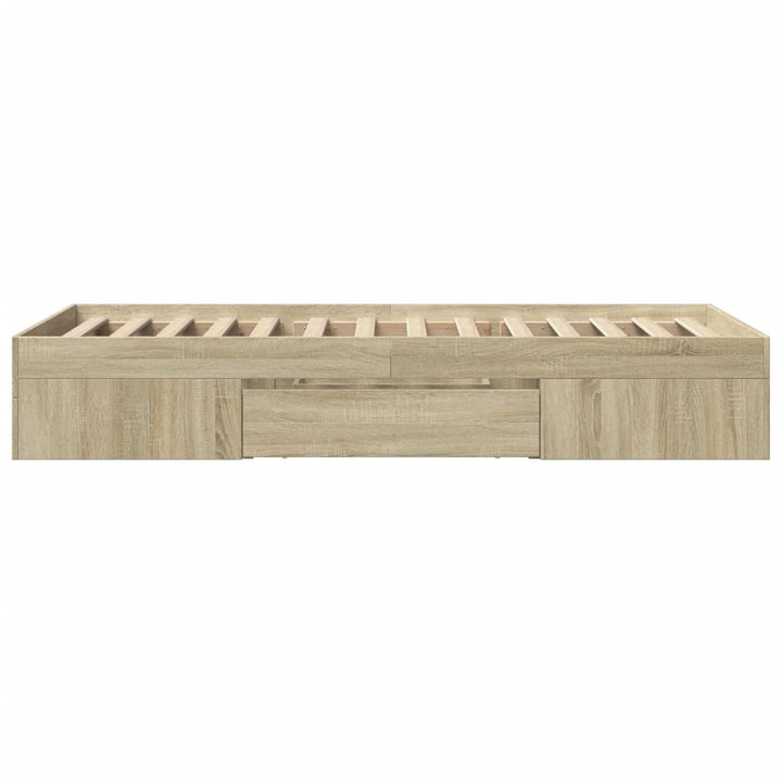 sengeramme 90x190 cm uden madras konstrueret træ sonoma-eg