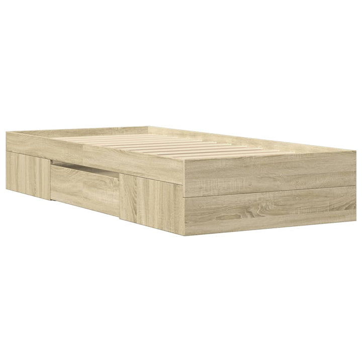 sengeramme 90x190 cm uden madras konstrueret træ sonoma-eg